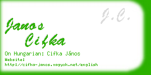 janos cifka business card